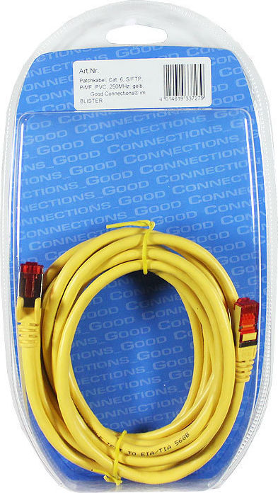 Preview: Patchkabel, Cat. 6, S/FTP, PiMF, PVC, 250MHz, gelb, 2m, GC