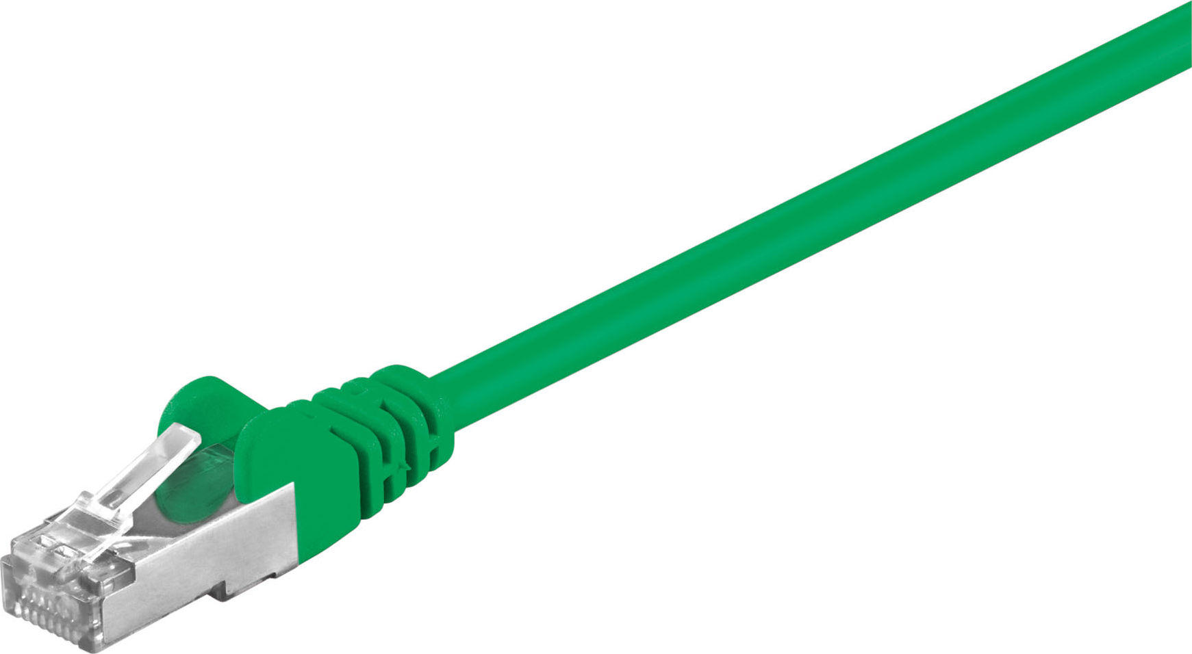 Preview: Cat 5e Netzwerkkabel F/UTP RJ 45 - Stecker Folienschirmung grün 2m
