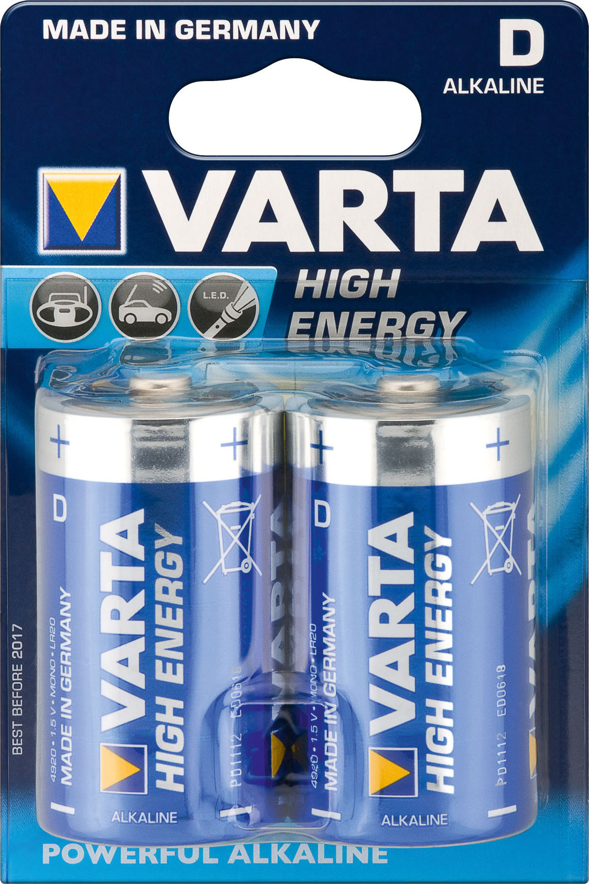 Preview: VARTA Longlife Power Alkaline 4920 R20 D Mono 2er-Bli