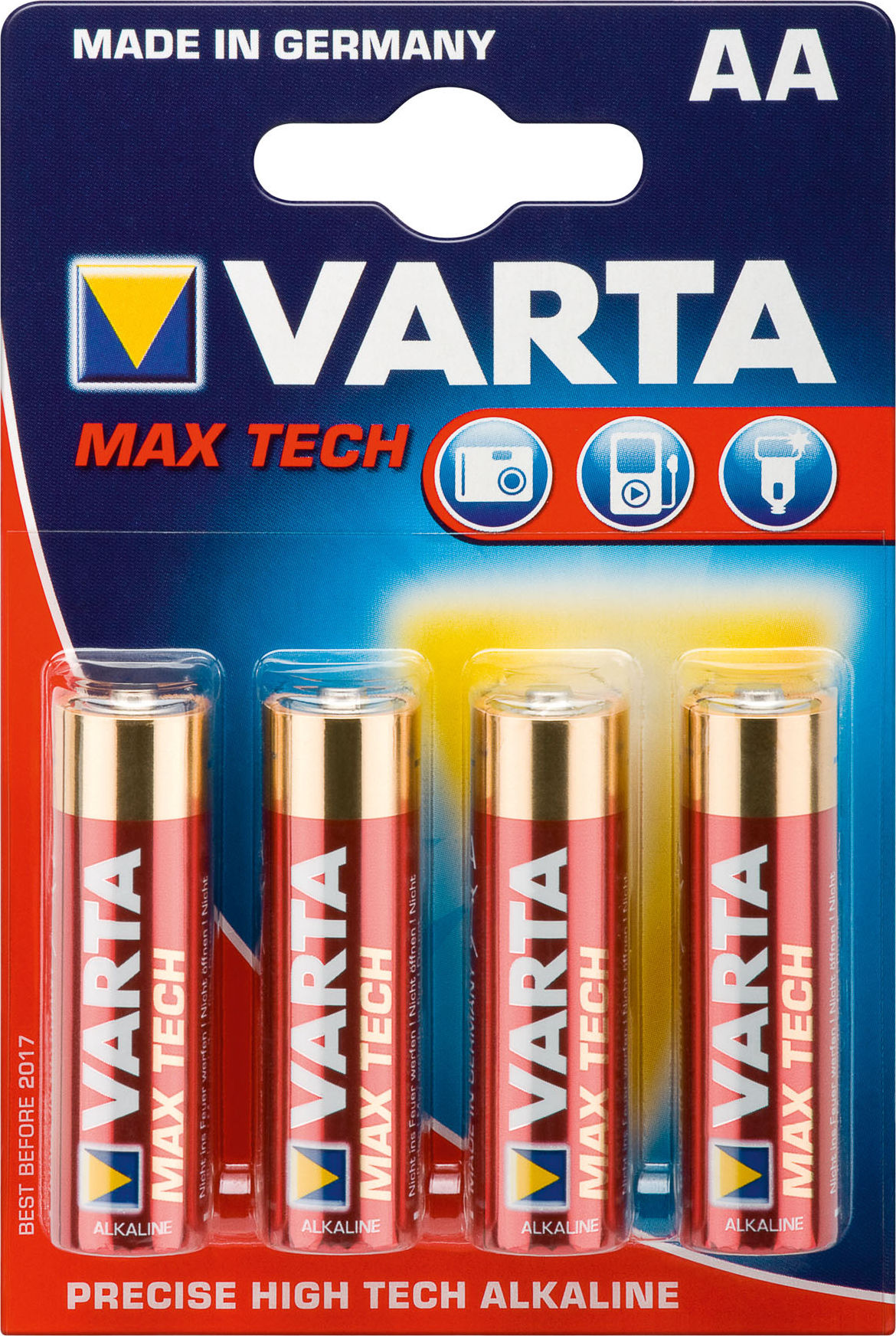 Preview: VARTA Batterie Max Power Alkali Mignon AA LR6 4706 4er-Bli