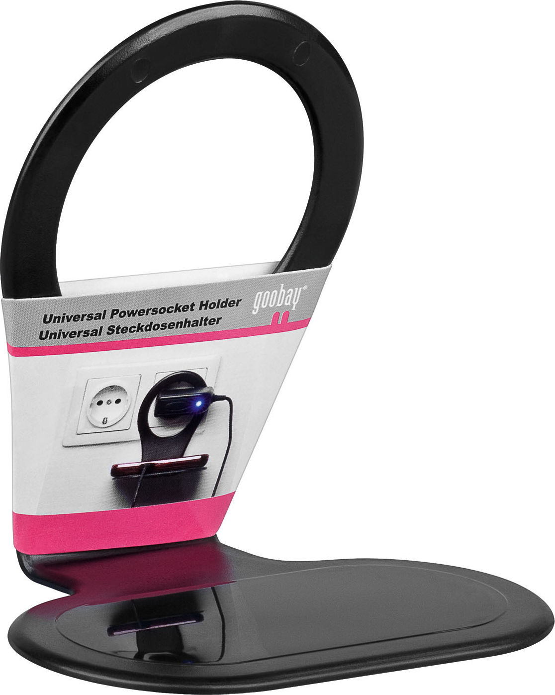 Preview: HALTER Universal (Steckdose); Steckdosenablage für Smartphones; praktische Smartphone Halterung