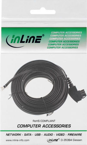Preview: 15m TAE-F Kabel für DSL Splitter, TAE-F Stecker an Western 6/2 DEC Stecker