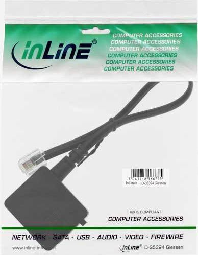 Preview: InLine TAE Adapterkabel, RJ11 Stecker auf TAE-F Buchse, 0,2m