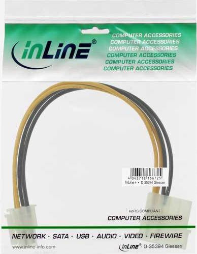Preview: InLine Strom Adapter intern 4pol Netzteil zu 4pol Mainboard 20cm