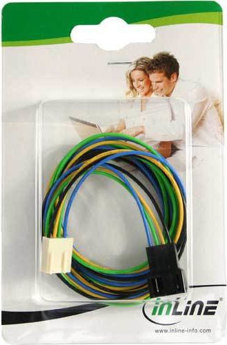 Preview: InLine Lüfterkabel Verlängerung PWM 4pol Molex Stecker / Buchse 0,7m