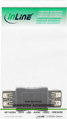 Preview: InLine USB 2.0 Adapter USB A Bu->USB A Bu schwarz