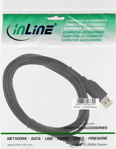 Preview: InLine Micro-USB 2.0 Kabel USB-A Stecker an Micro-B Stecker schwarz 2m