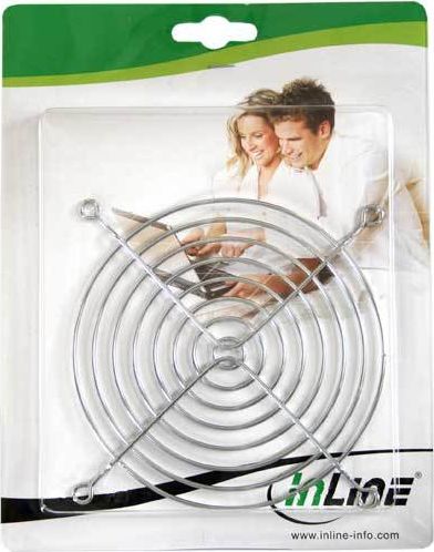 Preview: InLine® Lüftergitter Metall, verchromt, 80x80mm
