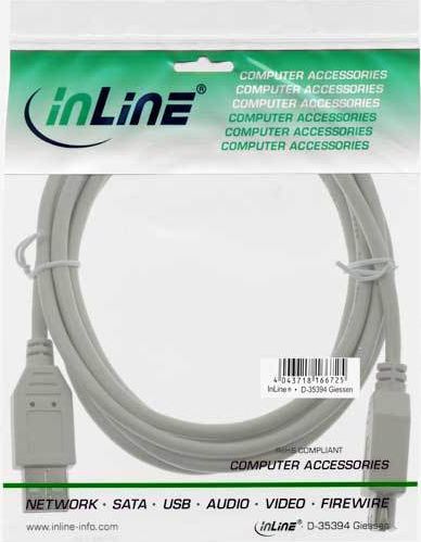 Preview: InLine USB 2.0 Verlängerung Stecker / Buchse A doppelt Geschirmt beige 1m