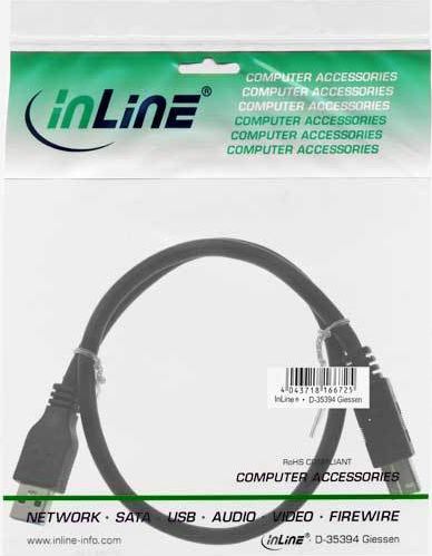 Preview: InLine USB 3.0 Kabel A an B SuperSpeed bis zu 5GBit/s schwarz 2m