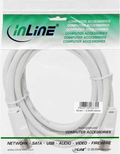 Preview: InLine® Antennenkabel, 2x geschirmt, >75dB, weiß, 3m