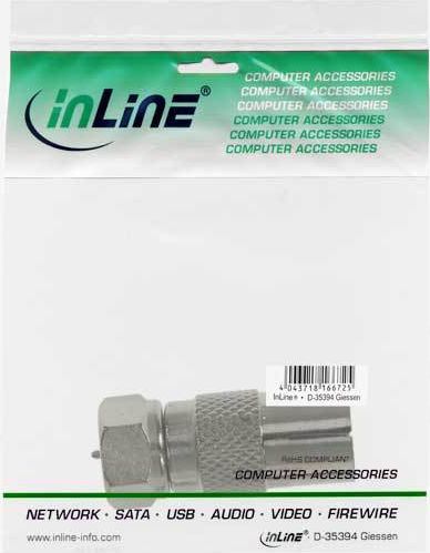 Preview: InLine Adapter F-Stecker (SAT) auf IEC-Buchse (Antenne)