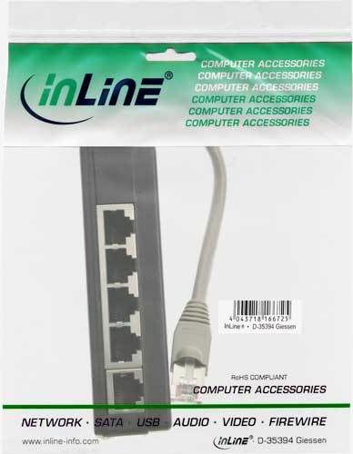 Preview: InLine® ISDN Verteiler, 5x RJ45 Buchse, 15cm Kabel, mit Endwiderständen