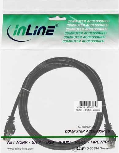 Preview: InLine Cat 5e Patchkabel F/UTP RJ 45 - Stecker Folienschirmung schwarz 5m
