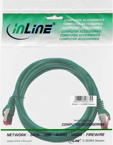 Preview: InLine Patchkabel, S/FTP (PiMf), Cat.6, grün, 0,25m