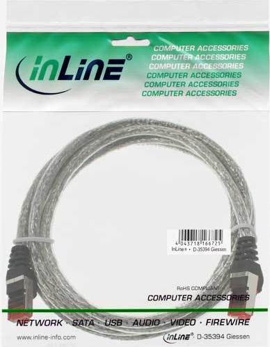 Preview: InLine Patchkabel, S/FTP (PiMf), Cat.6, transparent, 0,3m
