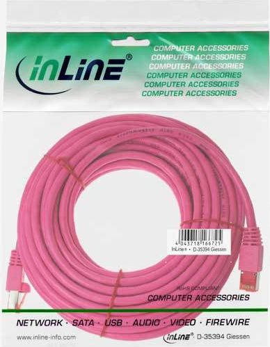 Preview: InLine Patchkabel, S/FTP (PiMf), Cat.6, pink, 20m