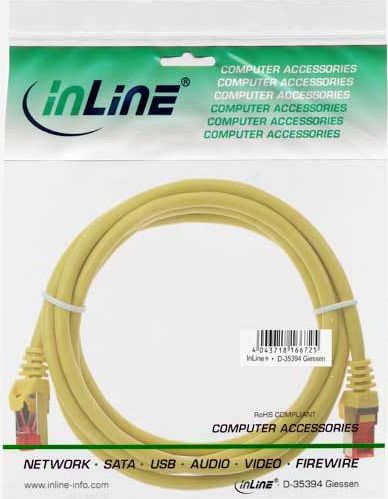 Preview: InLine Patchkabel, S/FTP (PiMf), Cat.6, gelb, 0,3m