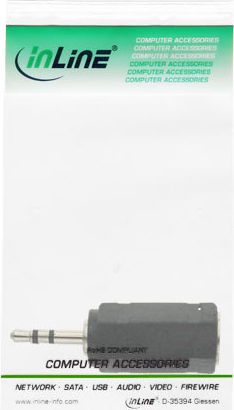 Preview: InLine Audio Adapter 2,5mm Klinke St->3,5mm Bu Stereo schwarz