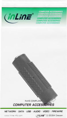 Preview: InLine Audio Adapter 3,5mm Klinke Bu->Klinke Bu Stereo schwarz
