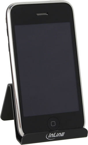 Preview: InLine Smartphone und Handy Halterung für Schreibtisch / Regal, schwarz