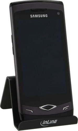 Preview: InLine Smartphone und Handy Halterung für Schreibtisch / Regal, schwarz