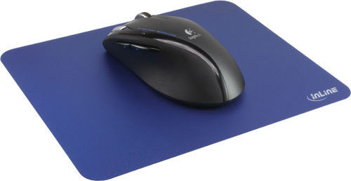 Preview: InLine Maus-Pad Laser ultradünn 220x180x0,4mm blau