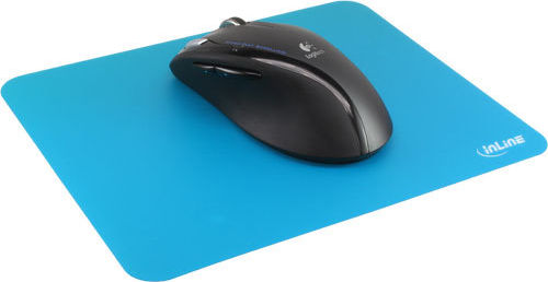 Preview: InLine Maus-Pad antimikrobiell ultradünn 220x180x0,4mm blau