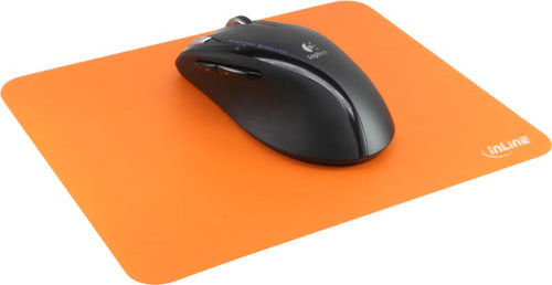 Preview: InLine Maus-Pad antimikrobiell ultradünn 220x180x0,4mm orange