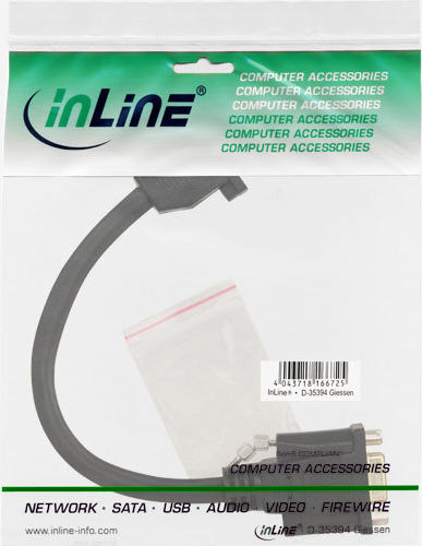 Preview: InLine VGA Adapterkabel 15pol. VGA Buchse auf Buchse zum Einbau verg. 0,2m