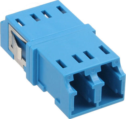Preview: InLine® LWL Kupplung, Duplex LC/LC, singlemode, blau, Keramik-Hülse