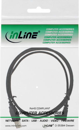 Preview: InLine USB 2.0 Mini-Kabel A an Mini-B Stecker 5pol. unten gewinkelt 90° 0,5m