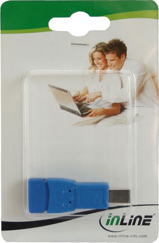 Preview: InLine USB 3.0 Adapter USB A Bu->USB B St blau