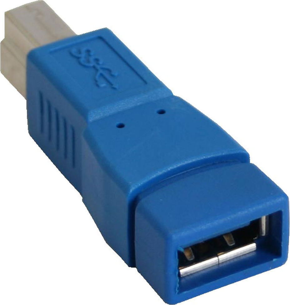 Preview: InLine USB 3.0 Adapter USB A Bu->USB B St blau