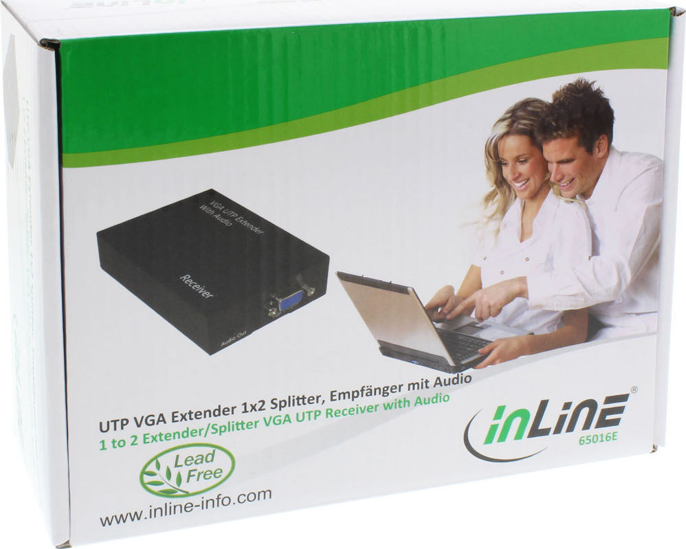 Preview: InLine VGA Extender/Verlängerung über UTP, Empfänger mit Audio, bis 300m