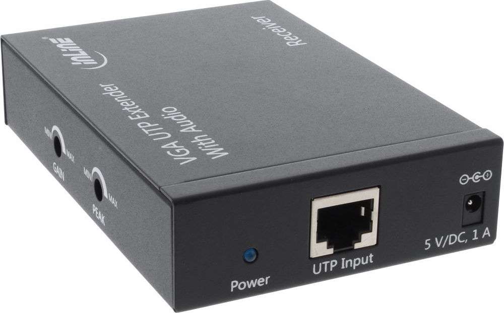 Preview: InLine VGA Extender/Verlängerung über UTP, Empfänger mit Audio, bis 300m