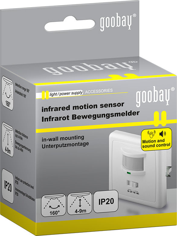 Preview: Infrarot Bewegungsmelder Unterputz (Indoor); Bewegungsmelder IDUS (weiss)