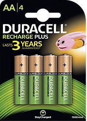Preview: DURACELL Akku Recharge-Plus NiMH Mignon AA HR6 1,2V 1300mAh 4er-Blister