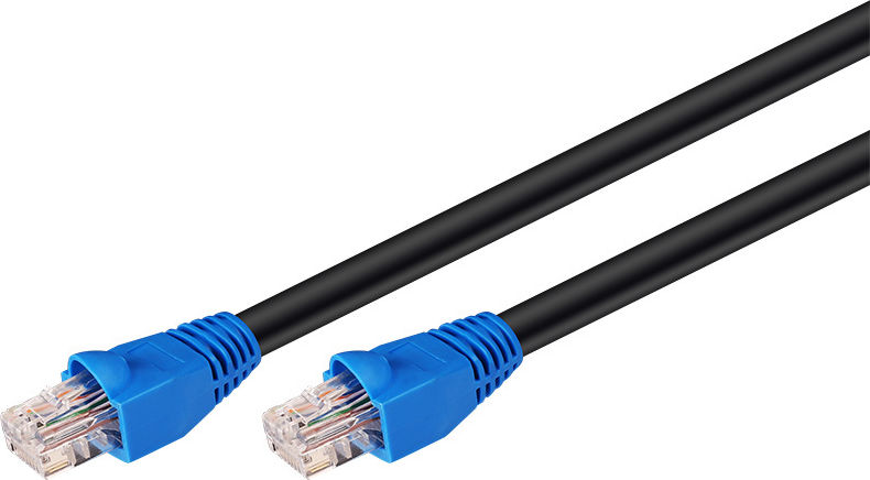 Preview: CAT 6 Outdoor-Patchkabel, U/UTP, Schwarz, Blau; CAT 6-5000 U/UTP OUTDOOR 50m