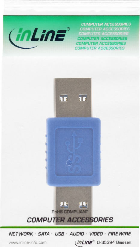 Preview: InLine USB 3.0 Adapter, Stecker A auf Stecker A