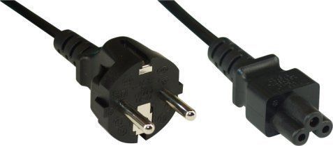 Preview: InLine Netzkabel für Notebook, 3pol Kupplung, schwarz, 2m
