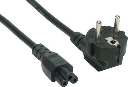Preview: InLine Netzkabel für Notebook, 3pol Kupplung, schwarz, 2m
