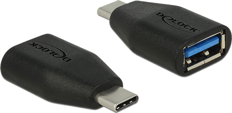 Preview: Adapter USB 3.1 Stecker C an USB 3.0 Buchse A, schwarz, Delock® [65519]