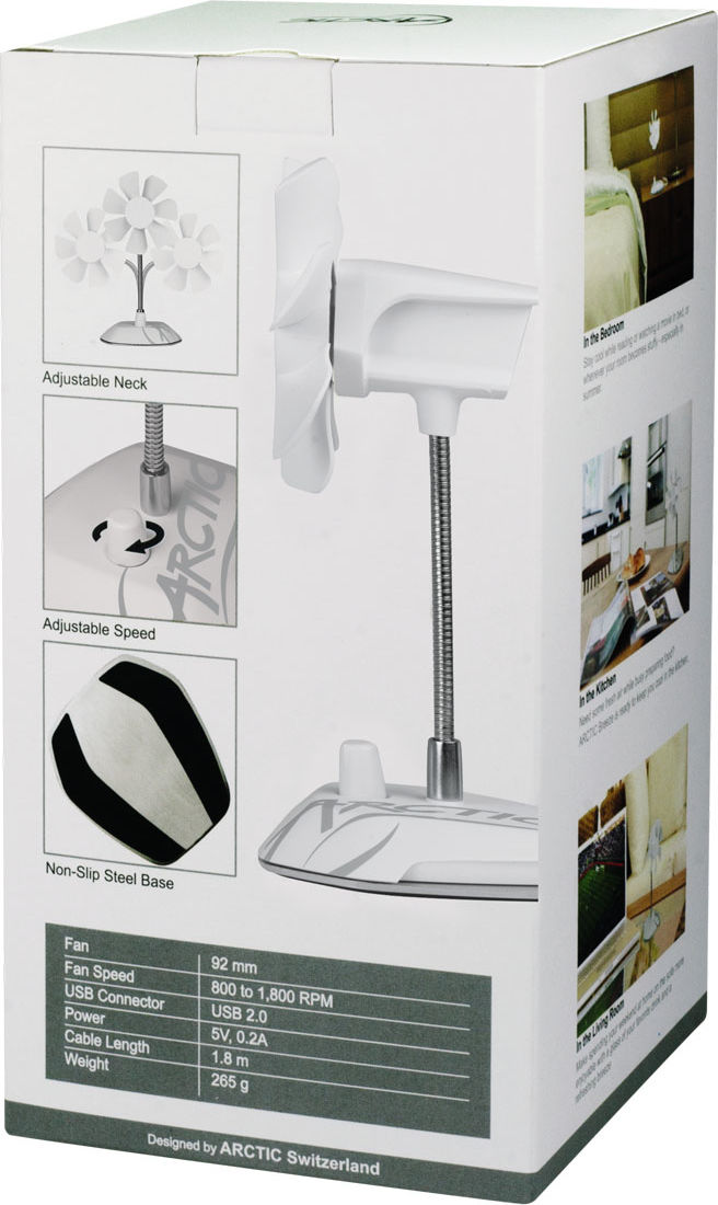 Preview: Lüfter ARCTIC Ventilator USB Desktop Fan Breeze White retail
