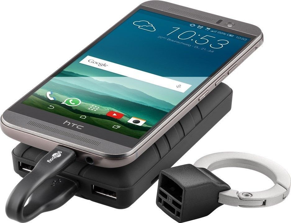 Preview: Schlüsselanhänger mit micro-USB Sync- & Ladekabel 0,1m Schlüsselanhänger schwarz