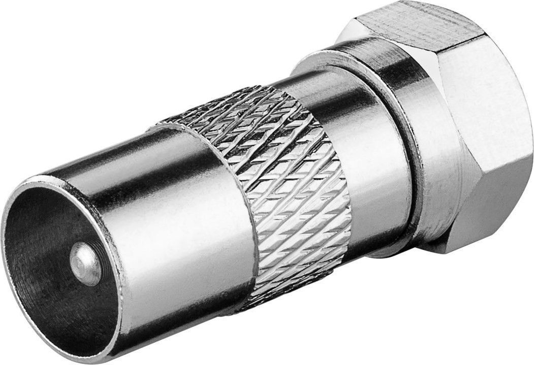 Preview: F-Adapter: F-Stecker > Koax-Stecker; F-Adapter: F-Stecker > Koax-Stecker, Kupfer - Kupfer