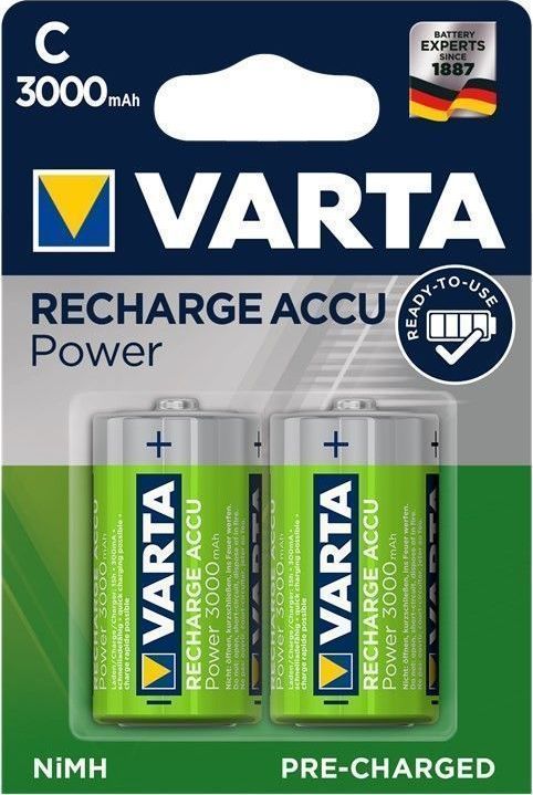 Preview: VARTA Recharge Power Akku NiMH Baby C LR14 1,2V 3000mAh 2er-Blister