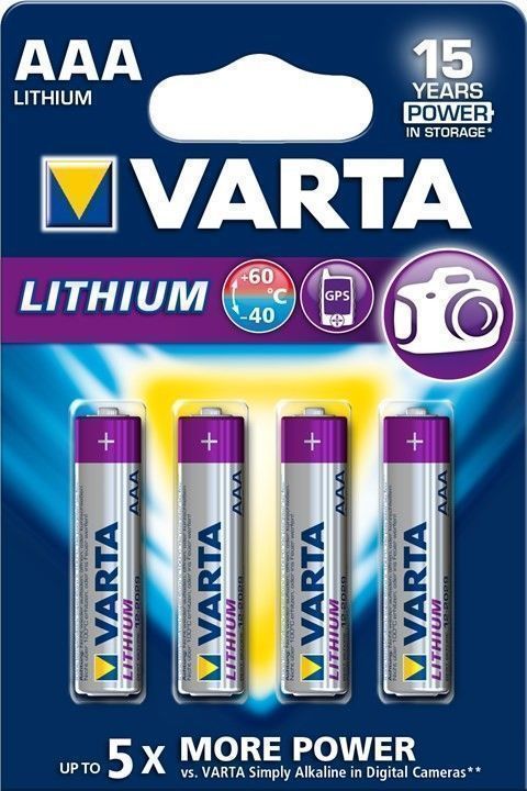 Preview: VARTA Batterie Lithium Mikro AAA FR03V 6103 1,5V 4er-Bli