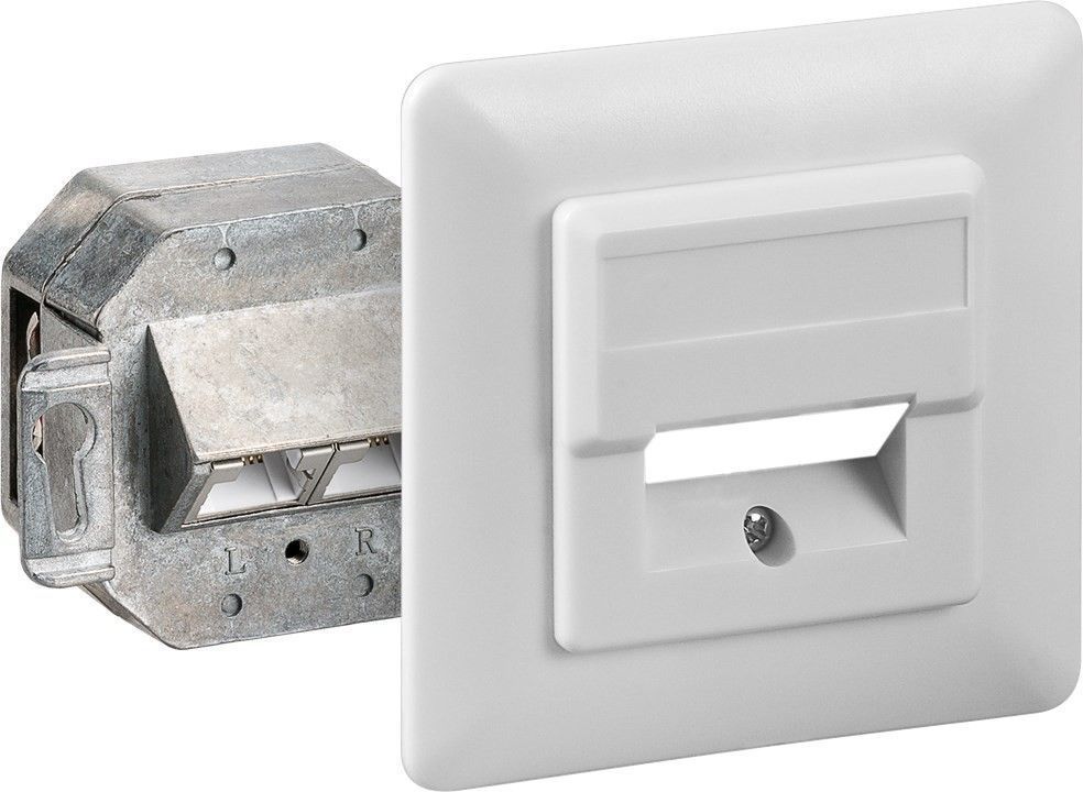 Preview: CAT 5e Unterputzdose 2 x RJ45, geschirmt; NET DOSE CAT 5e UP WEISS