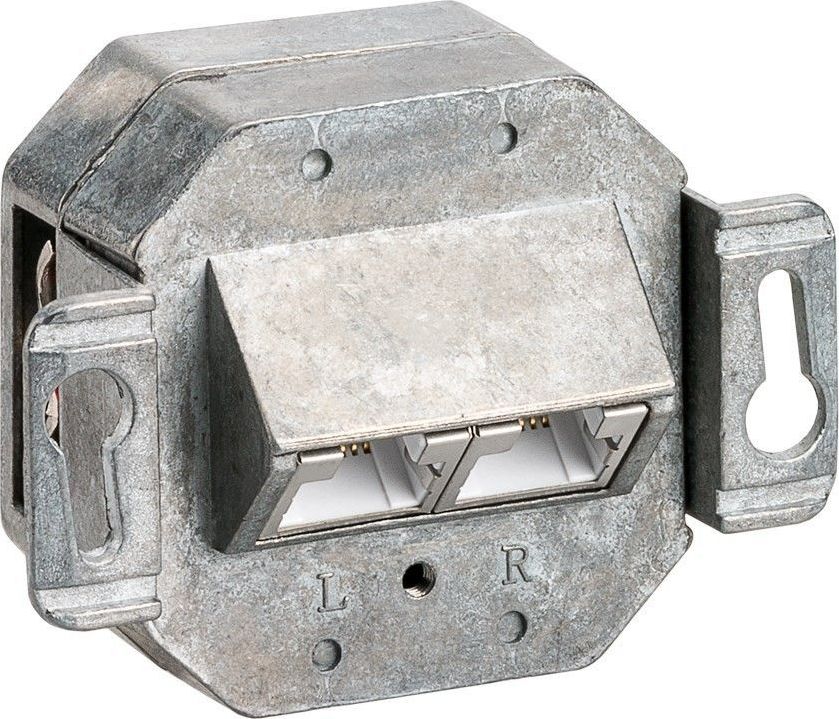 Preview: CAT 5e Unterputzdose 2 x RJ45, geschirmt; NET DOSE CAT 5e UP WEISS